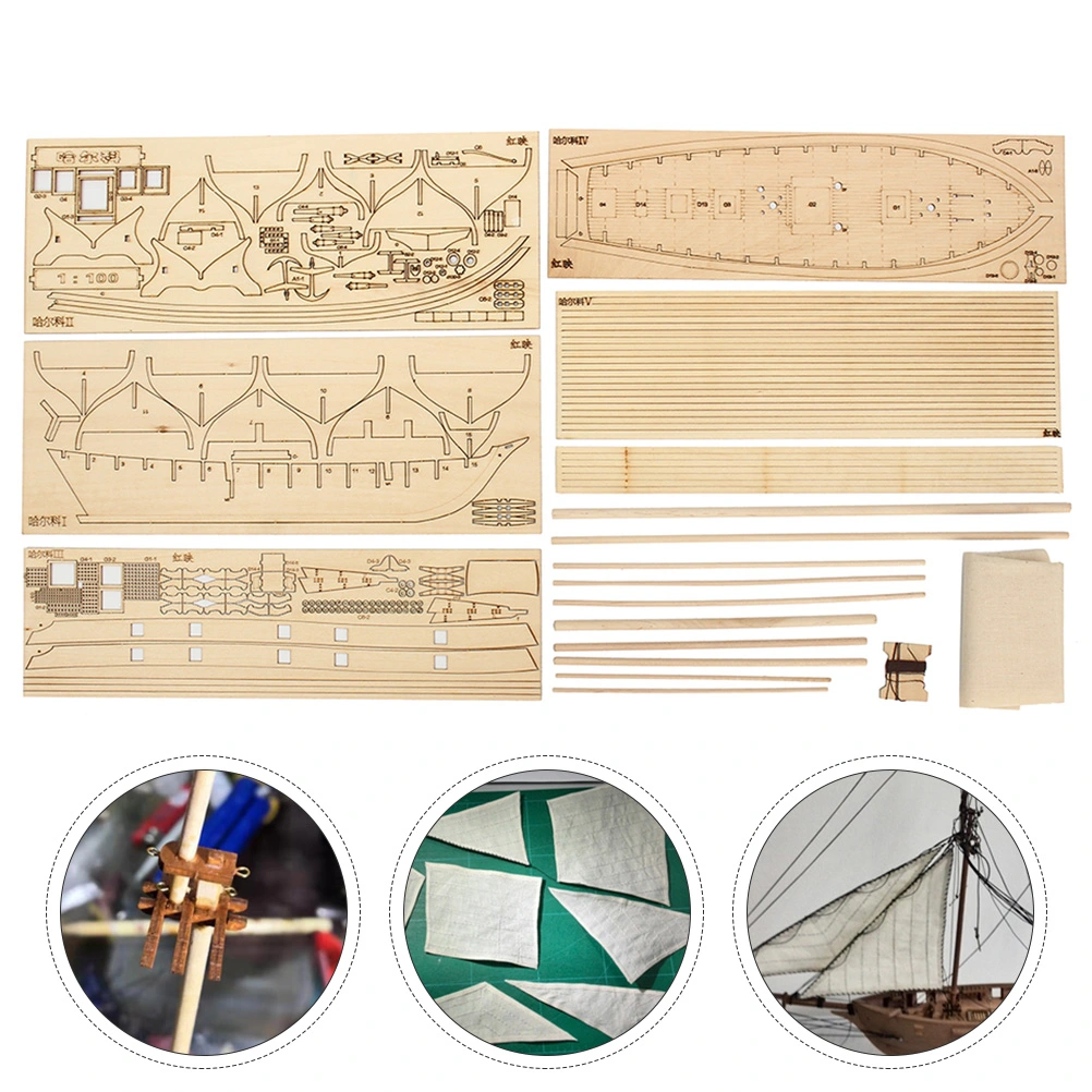 1 Set Wooden Boat Toy Kids Educational Plaything DIY Handmade Assembly Toy