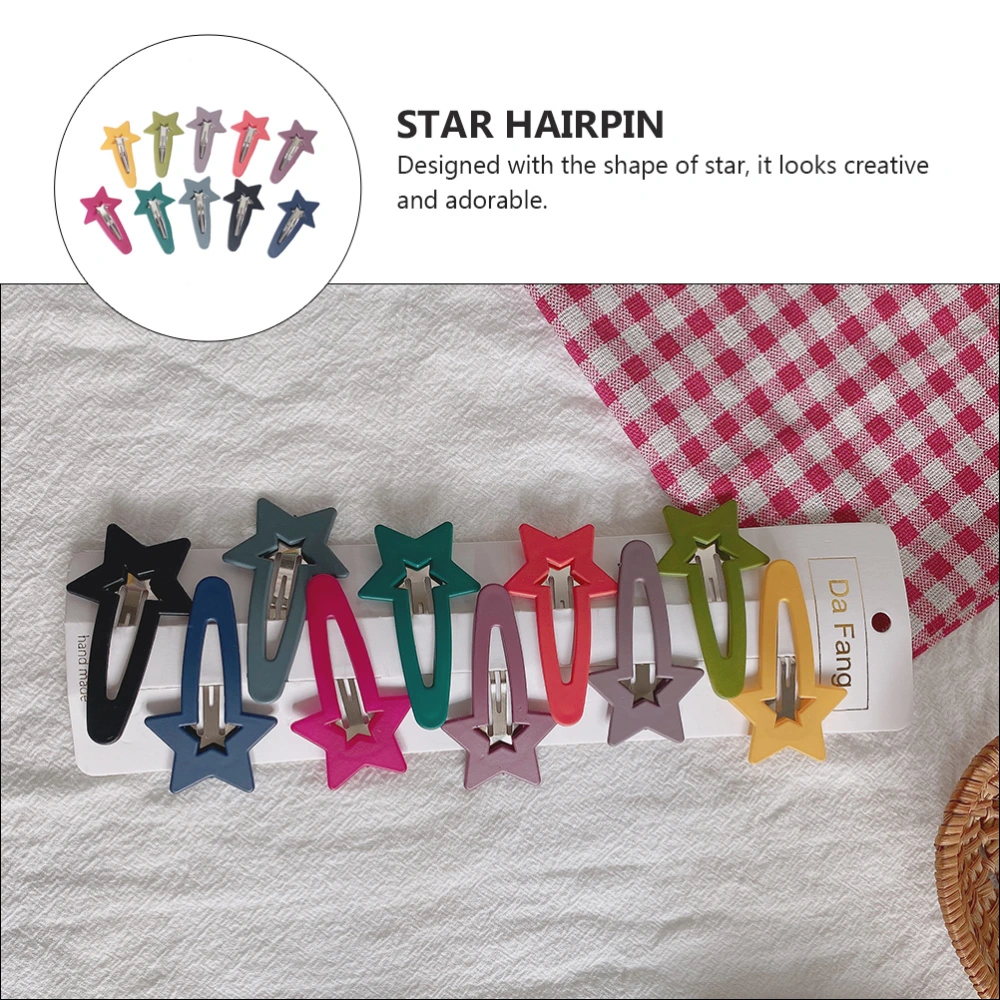 20pcs Snap Hair Clips Star Hair Barrettes Girl Fashion Hair Clips Hairpins