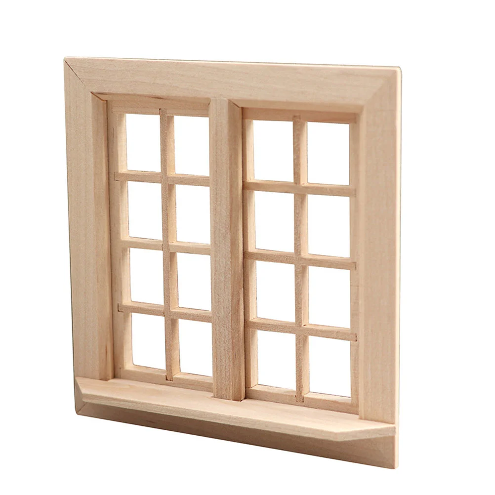 Mini House Adornment Mini Blank Window Model Mini Uncolored Wooden Window