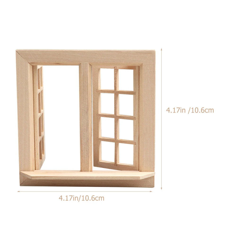 Mini House Adornment Mini Blank Window Model Mini Uncolored Wooden Window