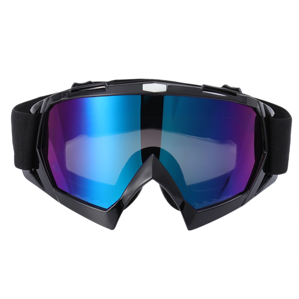 Sand-proof Motorcycle Goggle Glasses Outdoor Sports Glasses Skiing UV Protection Goggles for Riding Cycling (Black Frame Color Lens)