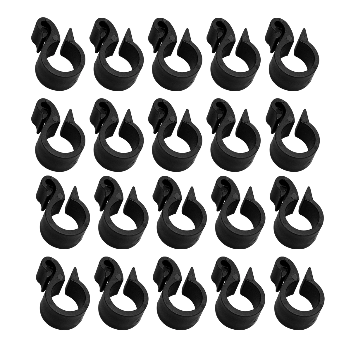 50Pcs Garden PE Pipe Hook Connection Fastening Clips Drip Tube Fastener Irrigation System Hose Tightening Buckles (20 Tube Hook, Black)