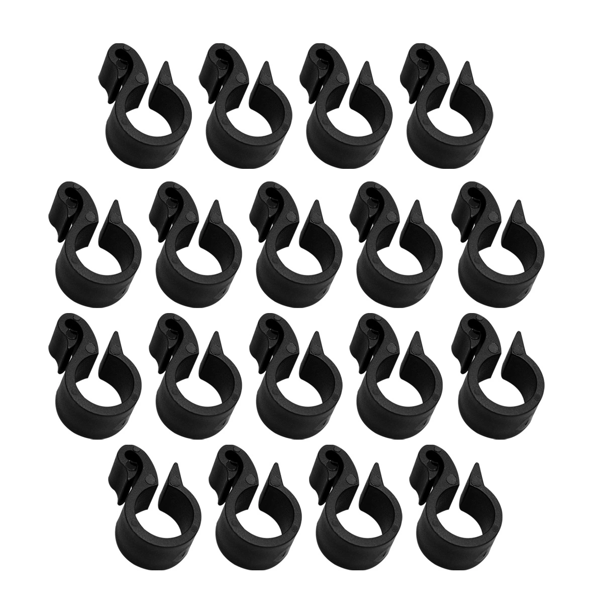 50Pcs Garden PE Pipe Hook Connection Fastening Clips Drip Tube Fastener Irrigation System Hose Tightening Buckles (20 Tube Hook, Black)
