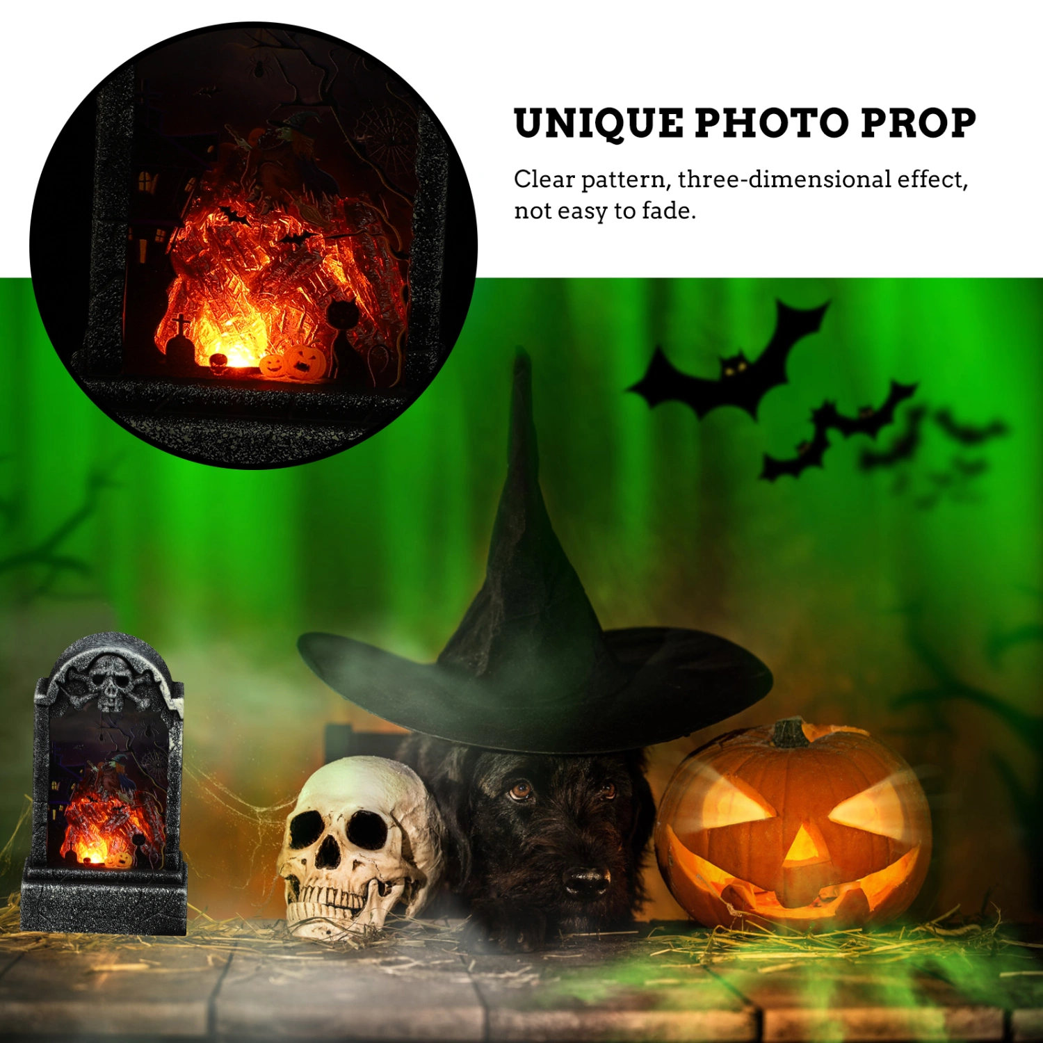 1Pc Halloween Tabletop Adornment Tombstone Design Lamp Funny Festival Decoration