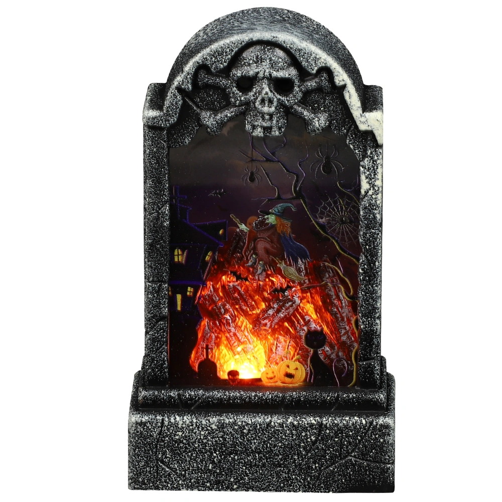 1Pc Halloween Tabletop Adornment Tombstone Design Lamp Funny Festival Decoration