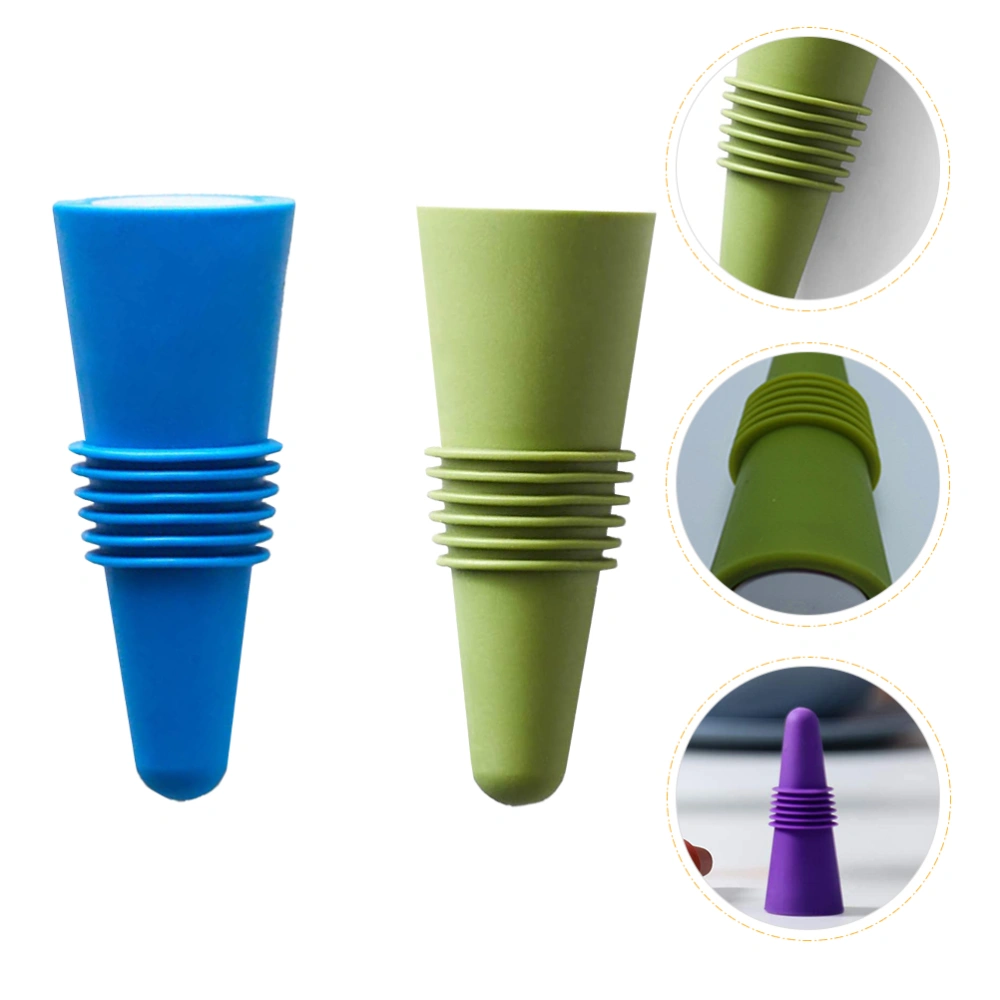 2pcs Silicone Wine Stoppers Wine Corks Beverage Bottle Stoppers for Keeping Wine Fresh