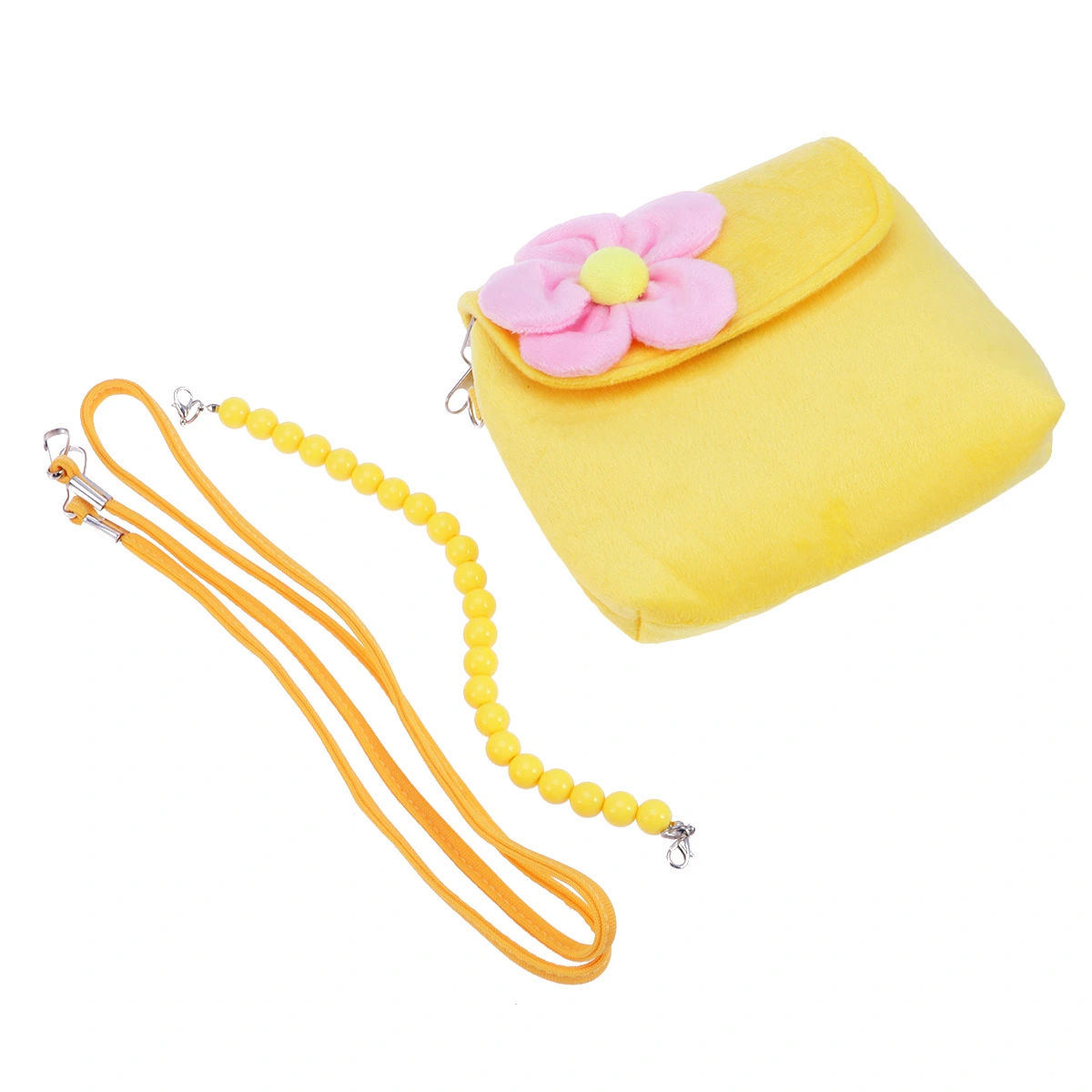 Three-dimensional Flower Decoration Children's Bag Kindergarten Mini Messenger Bag Baby Bag Handbag Crossbody Bag (Yellow)