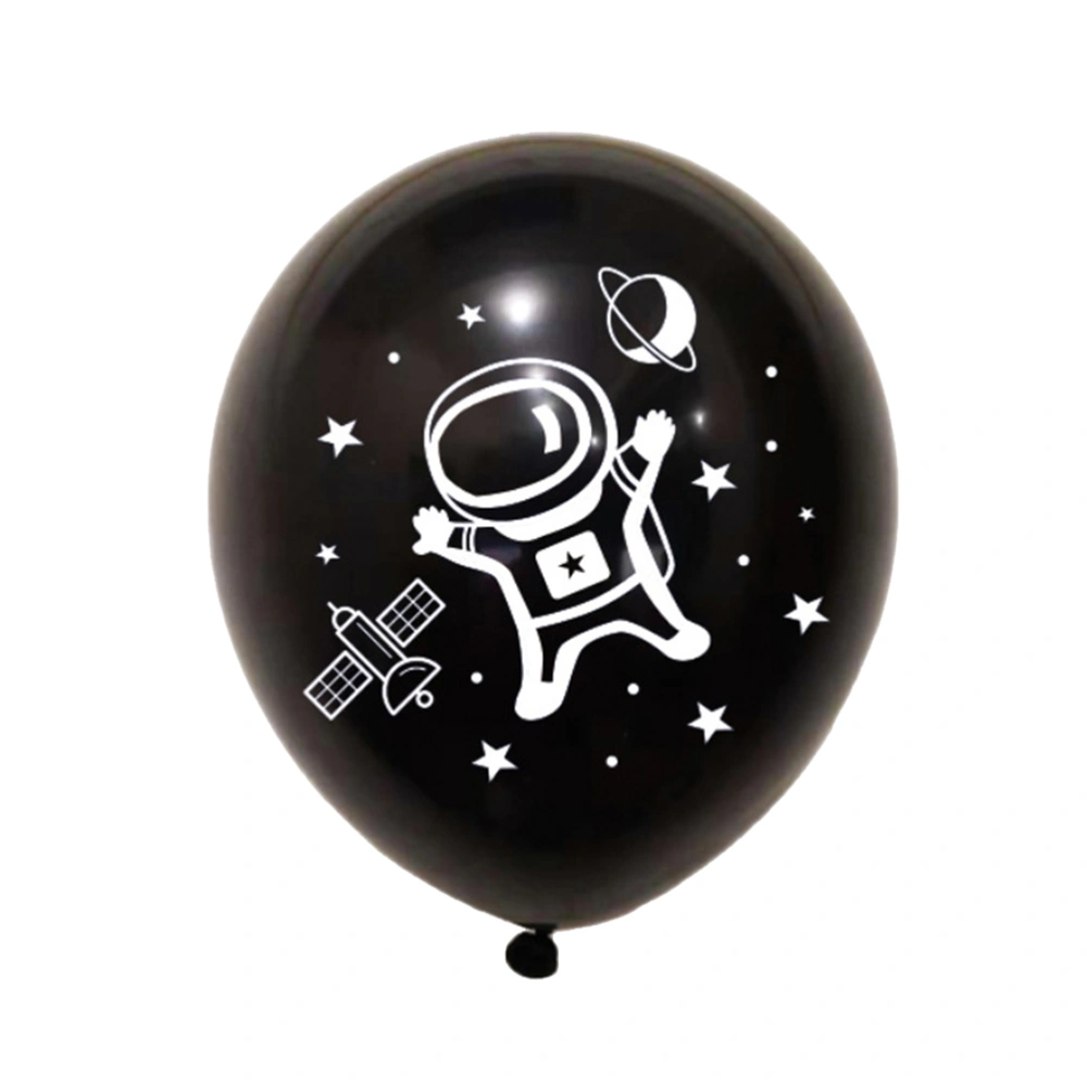 10pcs 10inch Astronaut Pattern Latex Balloon Decoration Balloons Party Supplies for Baby Shower Birthday Party Decoration (Black)