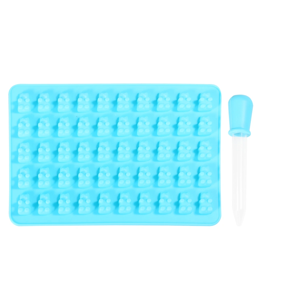 50 Cavity Cartoon bear Shaped Silicone DIY Chocolate Candy Cupcake Jelly Baking Mould Mold Ice Cube Tray (Blue)