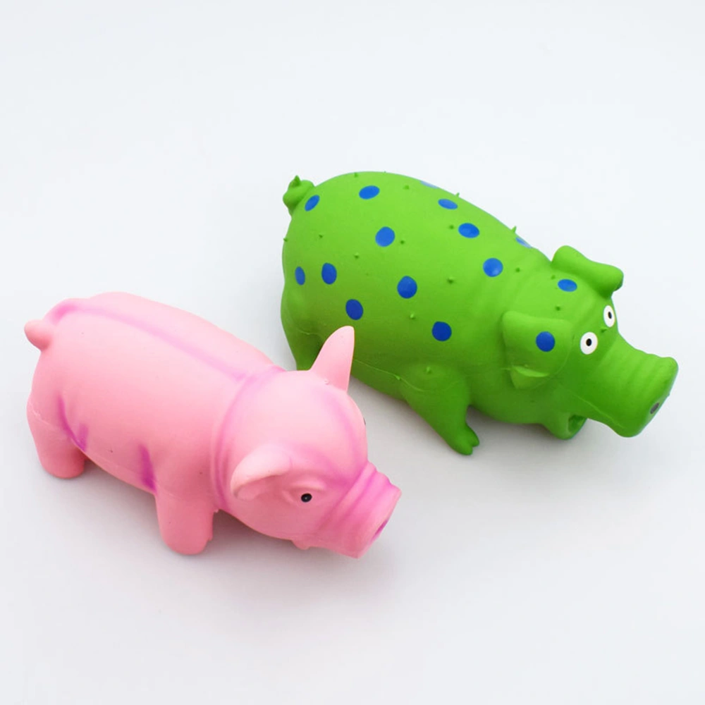 Adorable Bite Toy Creative Chew Supply Funny Sound Toy Educational Pig Toy Teeth Grinding Toy for Pet Dog (Green Pig)