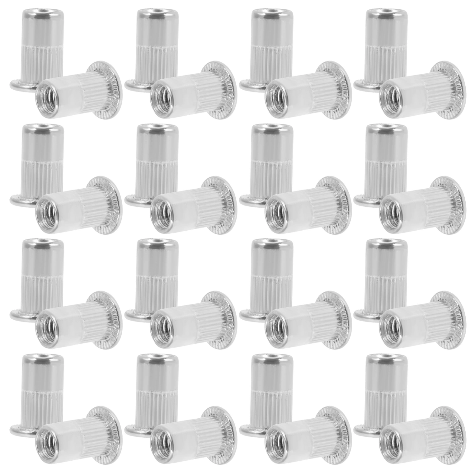 40 Pcs River Nuts Stainless Flat Head Rivnut Thread Rivet Nuts Knurled Body Nuts