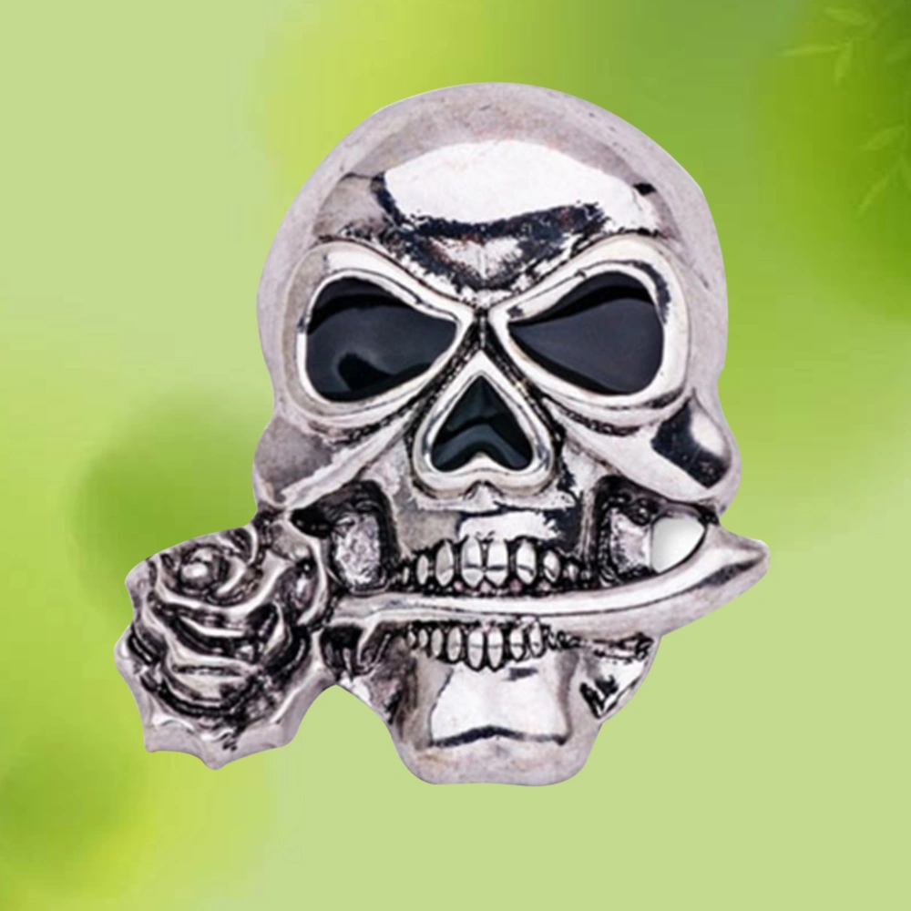 Gothic Punk Skull Bones Brooch Pin Stylish Skeleton Breastpin for Evening Party Costume (X1516, Silver)