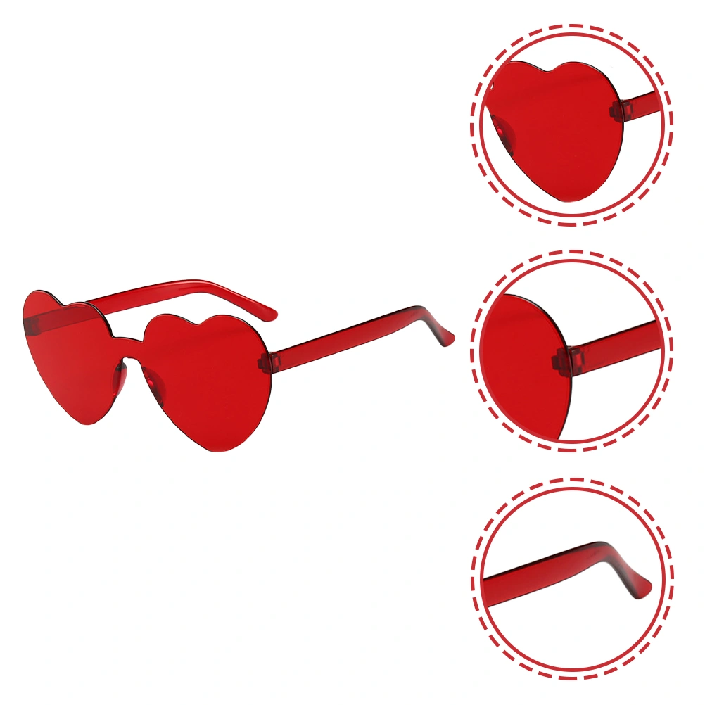 4pcs Heart Glasses Frameless Glasses Party Favor Fourth Of July Accessories