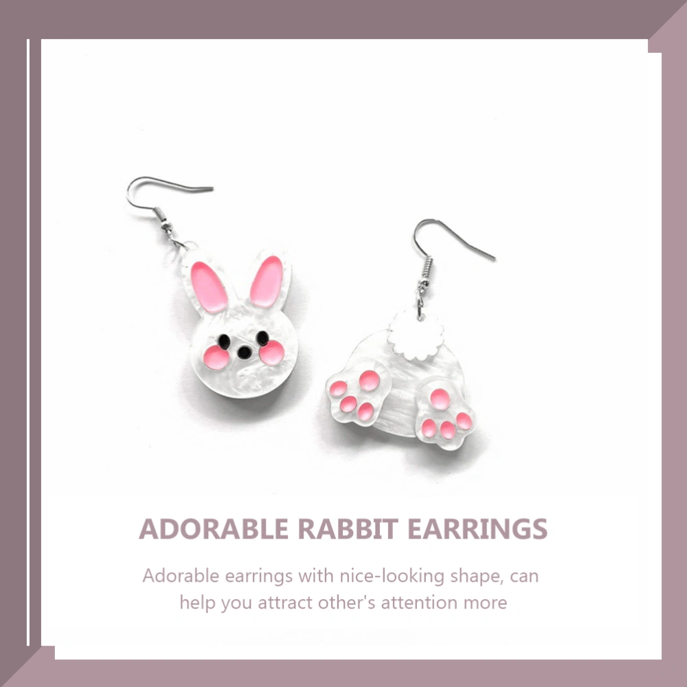 1 Pair Rabbit Earrings Bunny Dangle Earrings Adorable Girls Jewelry Ear Decors