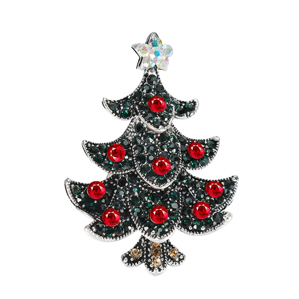 Christmas Festival Xmas Tree Color Crystal Pave Brooch Pin for Women Girls (61177096)