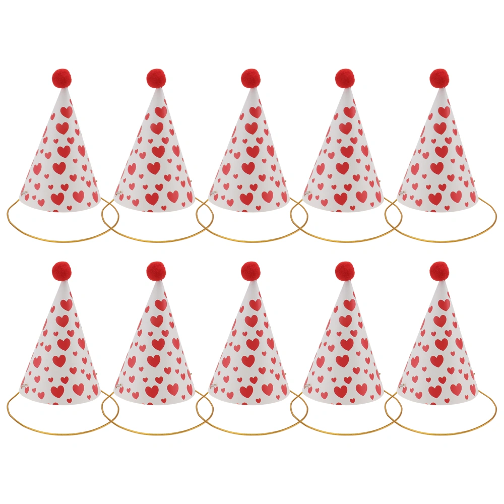 10Pcs Children Birthday Hats Decorative Party Hats Disposable Birthday Caps Red