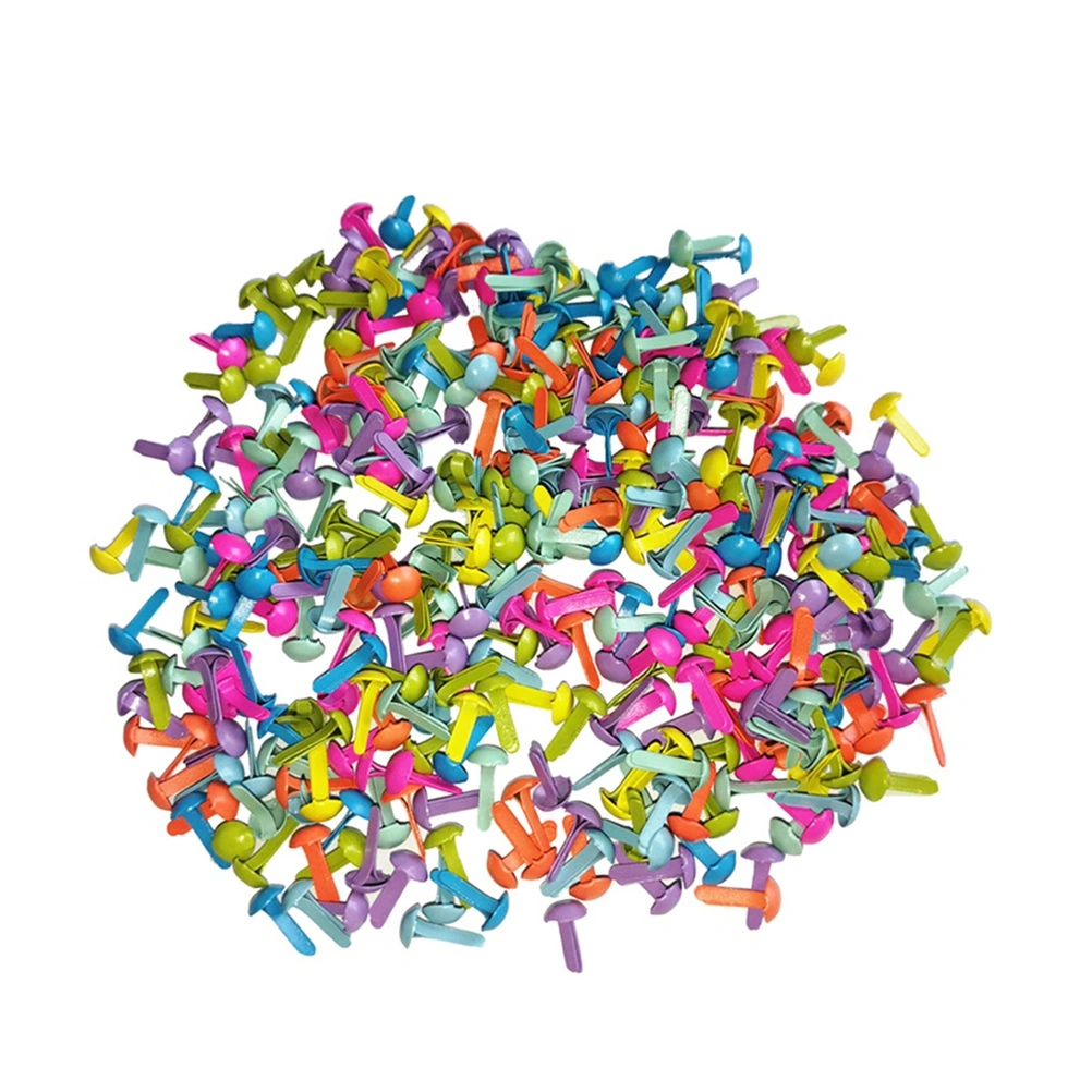 100 Pcs Mini Brads Assorted Colors Round Brad Pastel Brads for Scrapbooking Crafts Making Stamping and DIY - 8x16mm