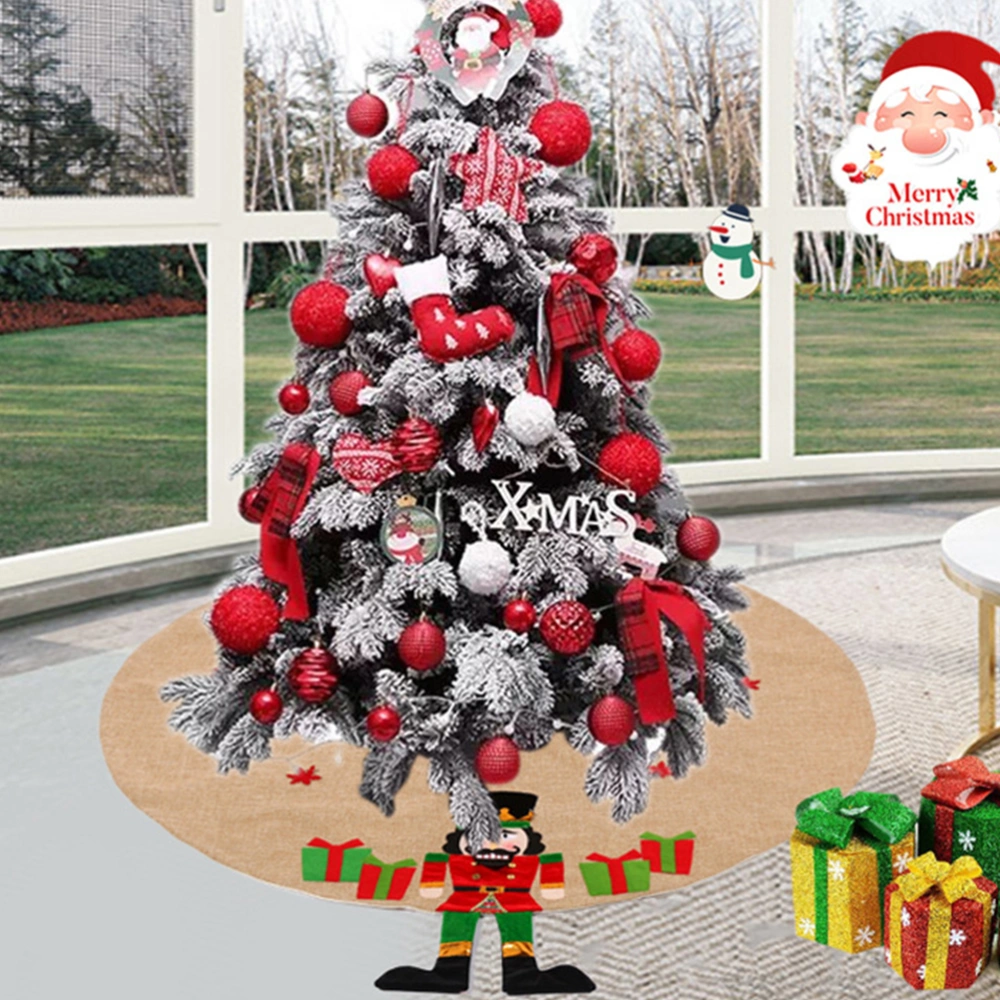 1Pc Cartoon Christmas Tree Apron Christmas Tree Decoration Floor Mat (Red)