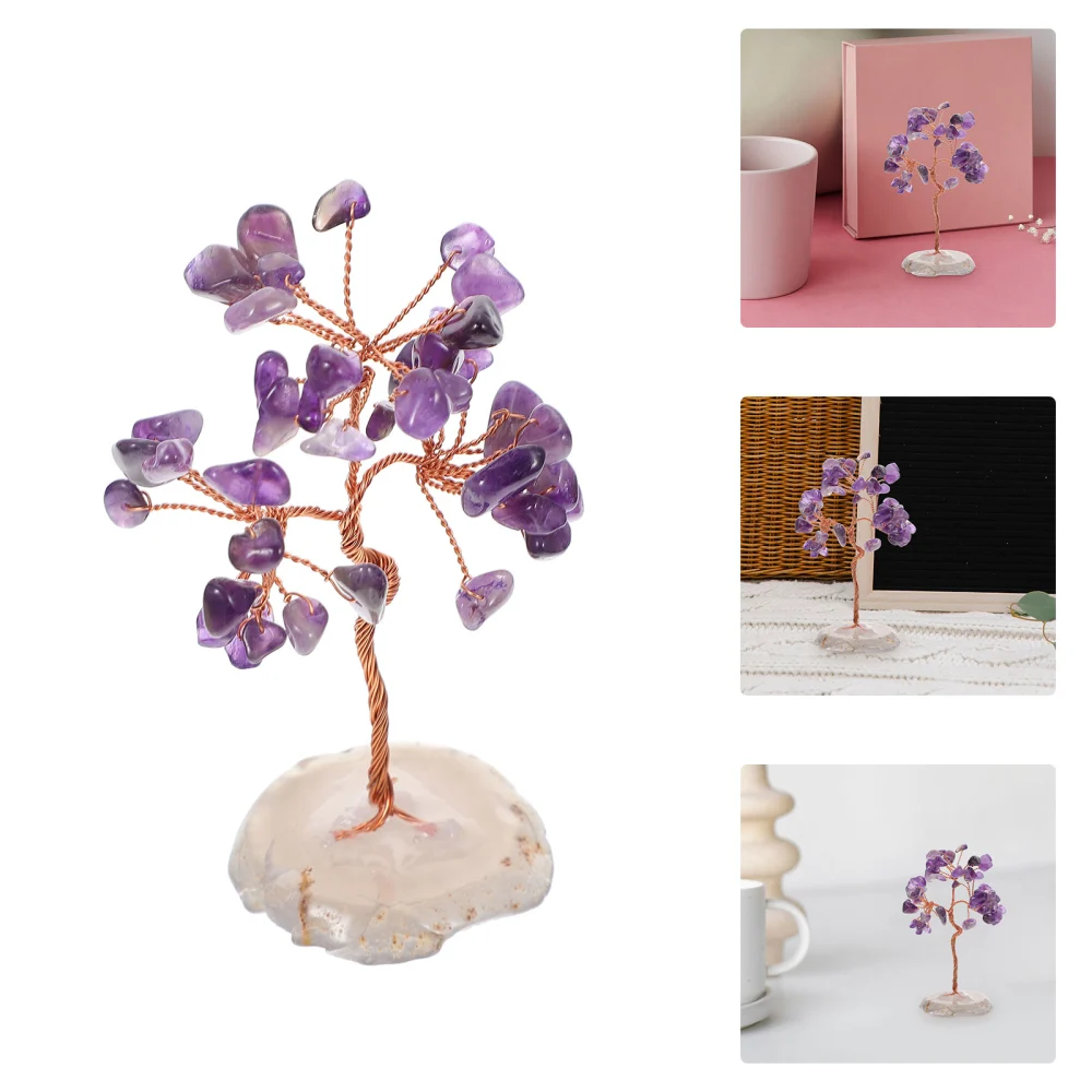 1Pc Home Decor Crystal Tree Decor Desktop Adornment Unique Desktop Ornament