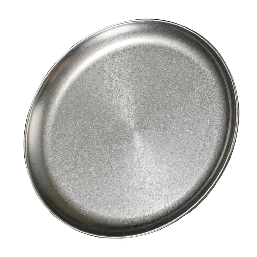 Food Tray Stainless Steel Food Plate Round Shaped Barbecue Plate Steak Plate