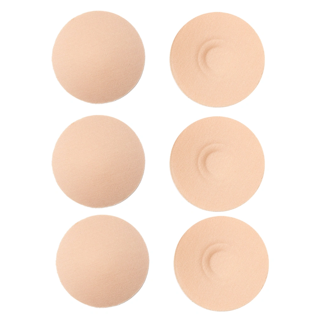 3 Pairs Reusable Invisible Breathable Traceless Incohesive Cotton Covers Pads Breast Pasties for Women (Beige)