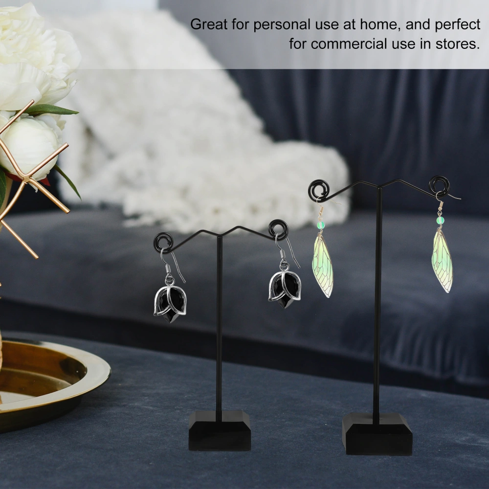 3 Pcs Black Acrylic Metal Earrings Holder Earrings Organizer Jewelry Display Stand T Stand for Stud Dangle Earrings