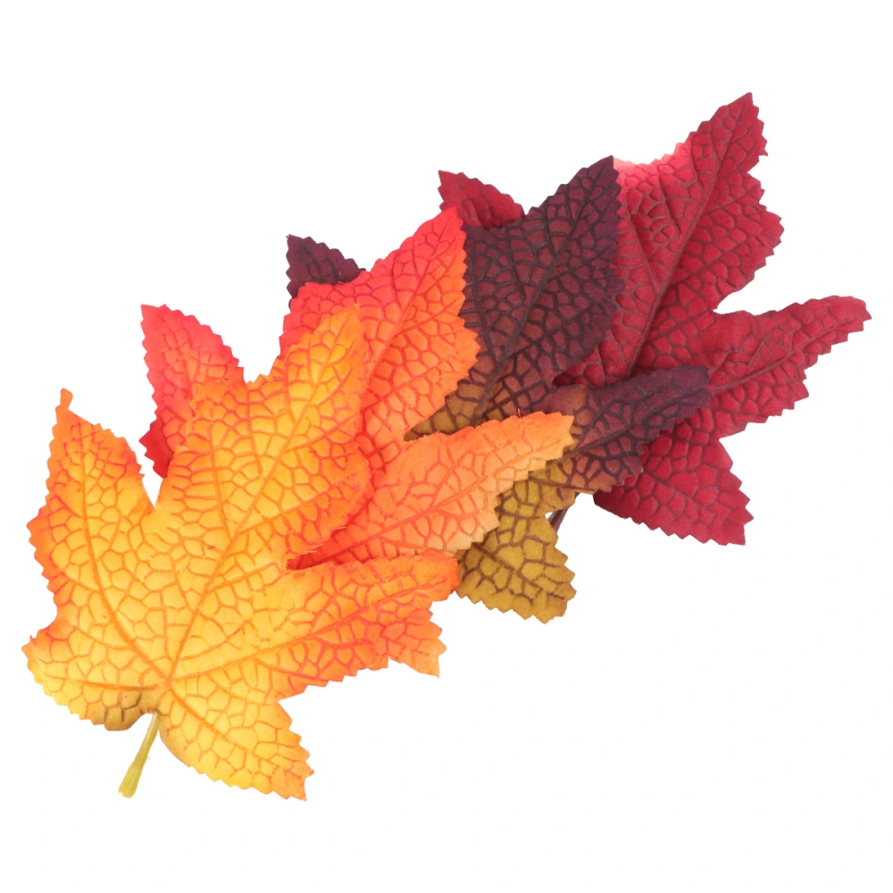 16Pcs Halloween Decoration Thanksgiving Ornament Simulation Maple Leaf Set Decoration (14.5x12.5cm)