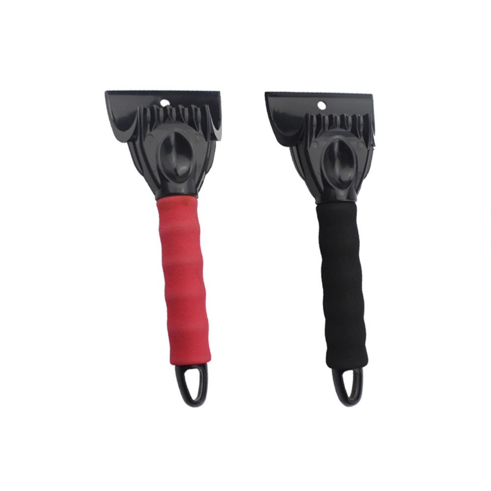 2Pcs Multifunctional Snow Shovel Car Snow Scraper Ice Cleaner Snow Cleaner For Windshield(Black and Red)