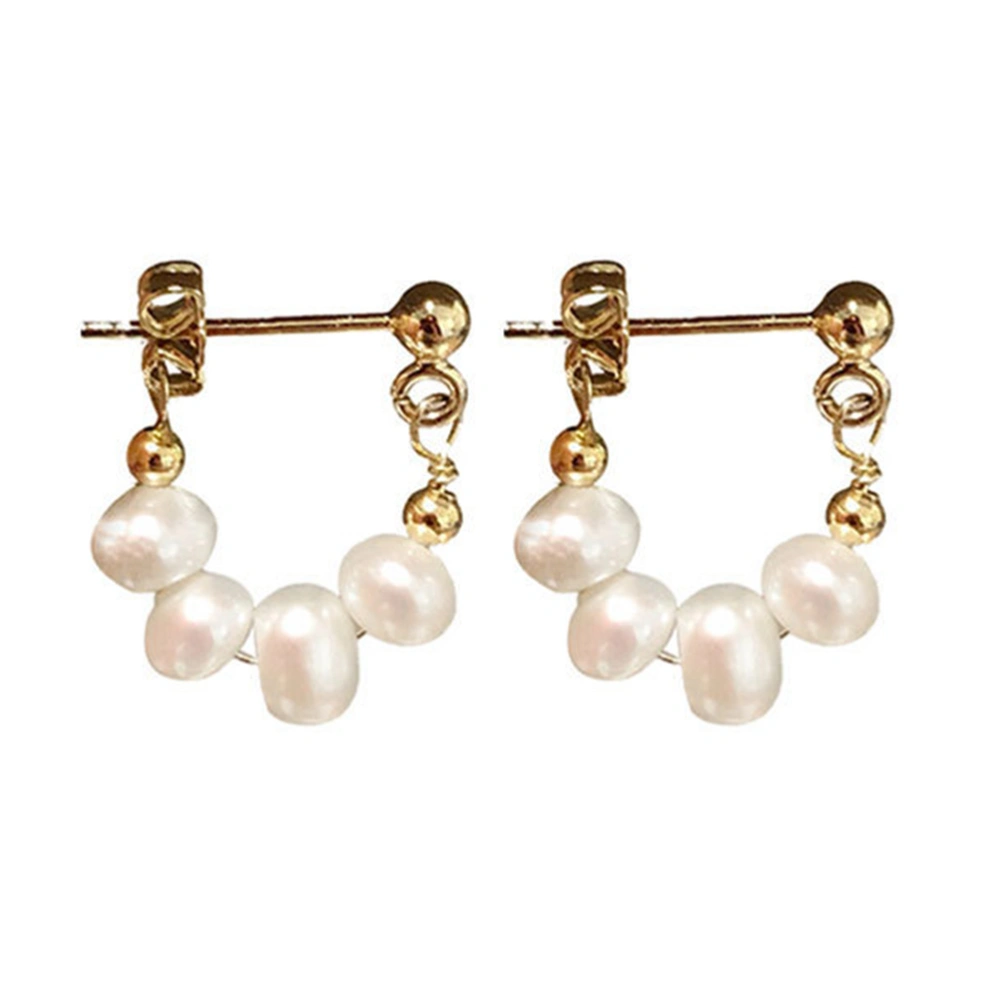 1 Pair Elegant Pearl Earrings Dangler Fashionable Earrings Ear Jewelries