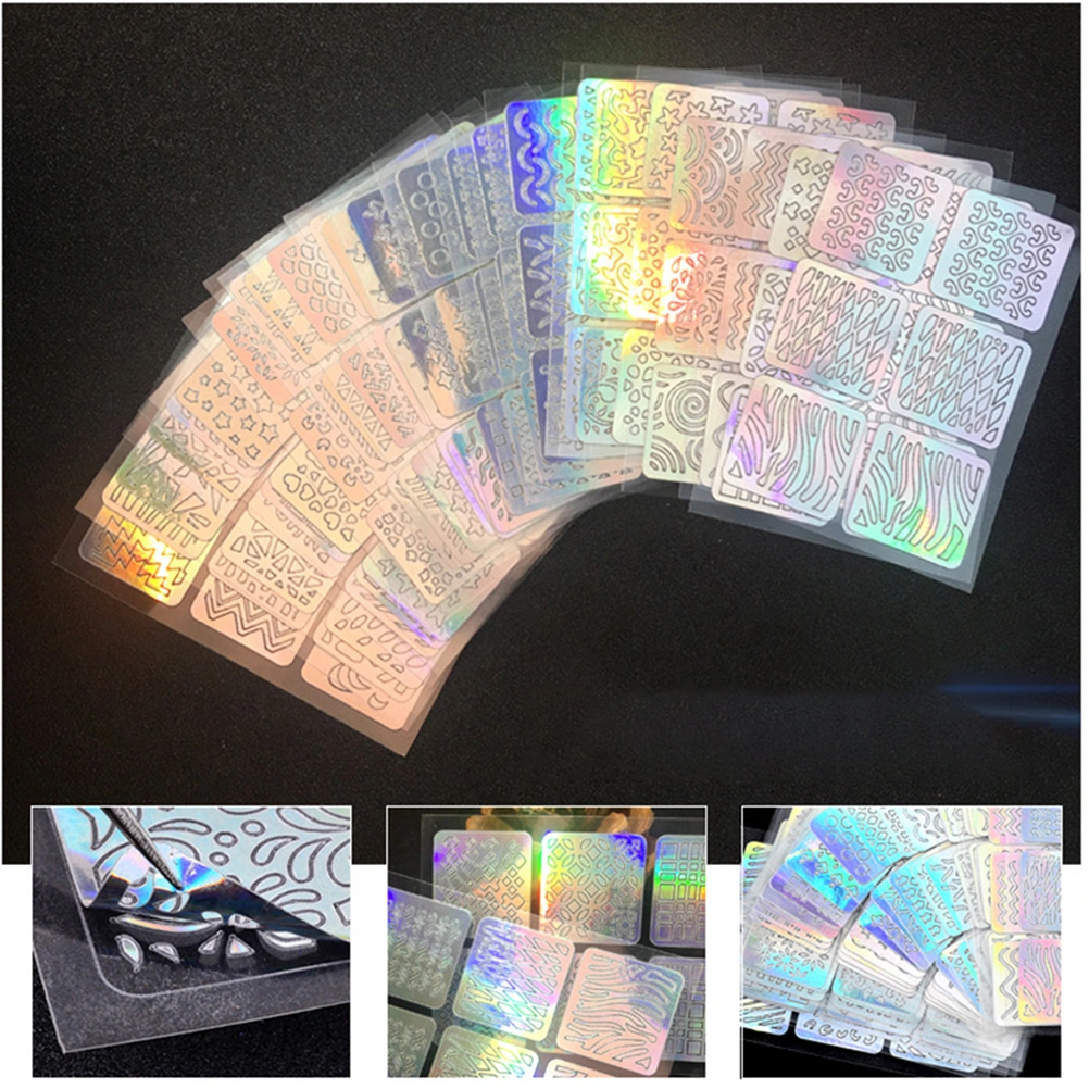 24 Sheets Nail Art Hollow Stickers 3D Stencil Gel Polish Nail Vinyl Tip Transfer Nail Decals
