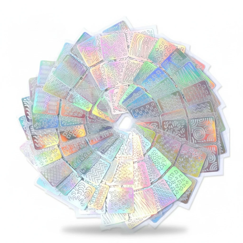 24 Sheets Nail Art Hollow Stickers 3D Stencil Gel Polish Nail Vinyl Tip Transfer Nail Decals