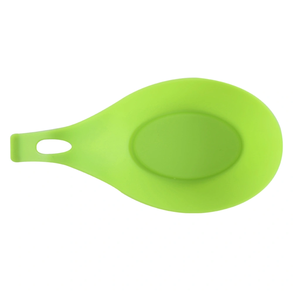 2pcs Silicone Spoon Rests Kitchen Utensil Holder Spoon Mat for Home Restaurant (Blue+Green)