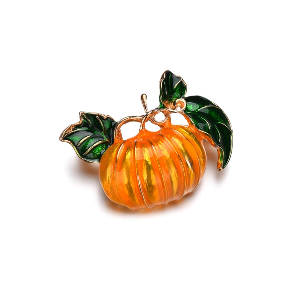 1pc Brooch Breastpin Alloy Pumpkin Plants Shape Design for Halloween Decor (Yellow)