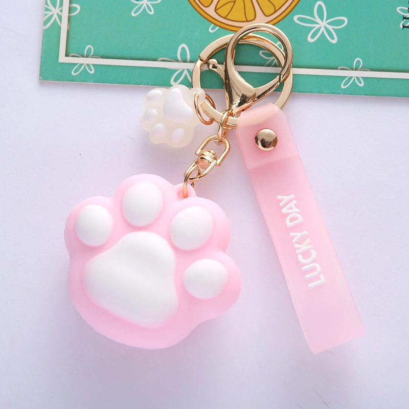 Cat Paw Keychain Adorable Key Chain Pendant Exquisite Cartoon Key Charm Bag Decoration