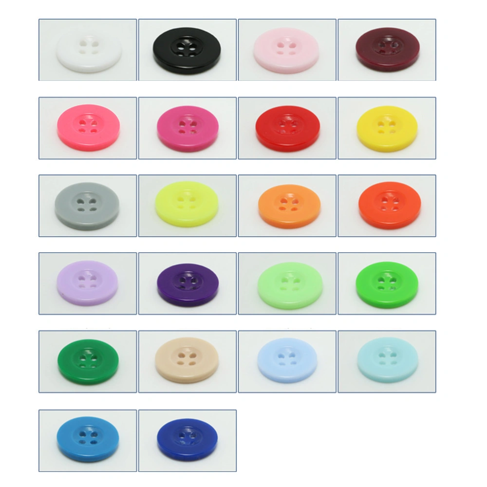 1000PC Colorful Button Four-Eyed Resin Sewing Button Clothing Accessories for Kids DIY Shirt Coat Decoration (Random Color)