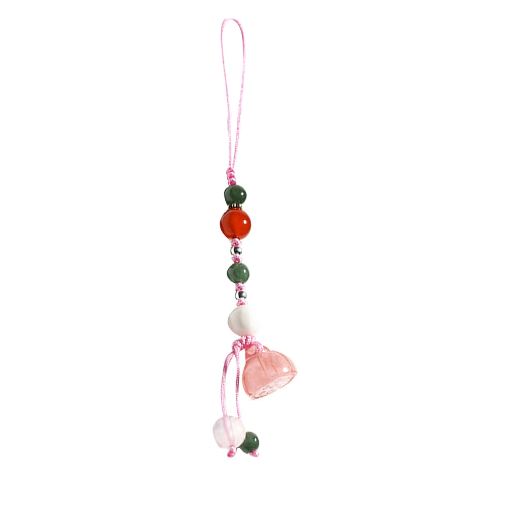 1PC Jade Agate Mobile Phone Pendant Car Key Hanging Pendants Multi-purpose Hanging Pendant Delicate Phone Chain Decor for Car Phone Fan Clothing Decor Pink(Random Style)
