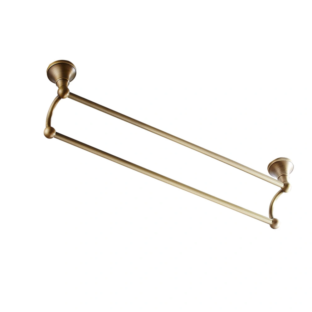 1 Pc Brass Bathroom Towel Rack Double-layer Towel Rack (Light Brown, Bronzed)