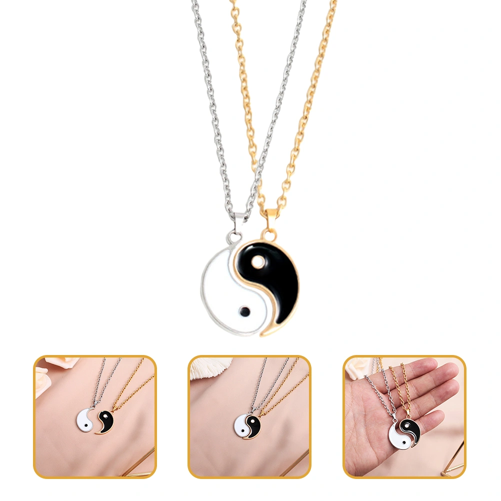 1 Pair Yin Yang Necklaces Couple Necklaces Lovers Matching Necklaces Matching Necklace