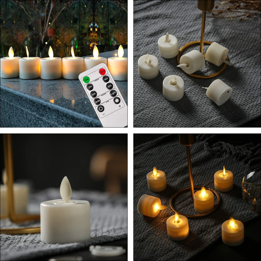 4 Pcs Flame-less LED Lights Battery-operated Candle Lights Mood Lights (White)