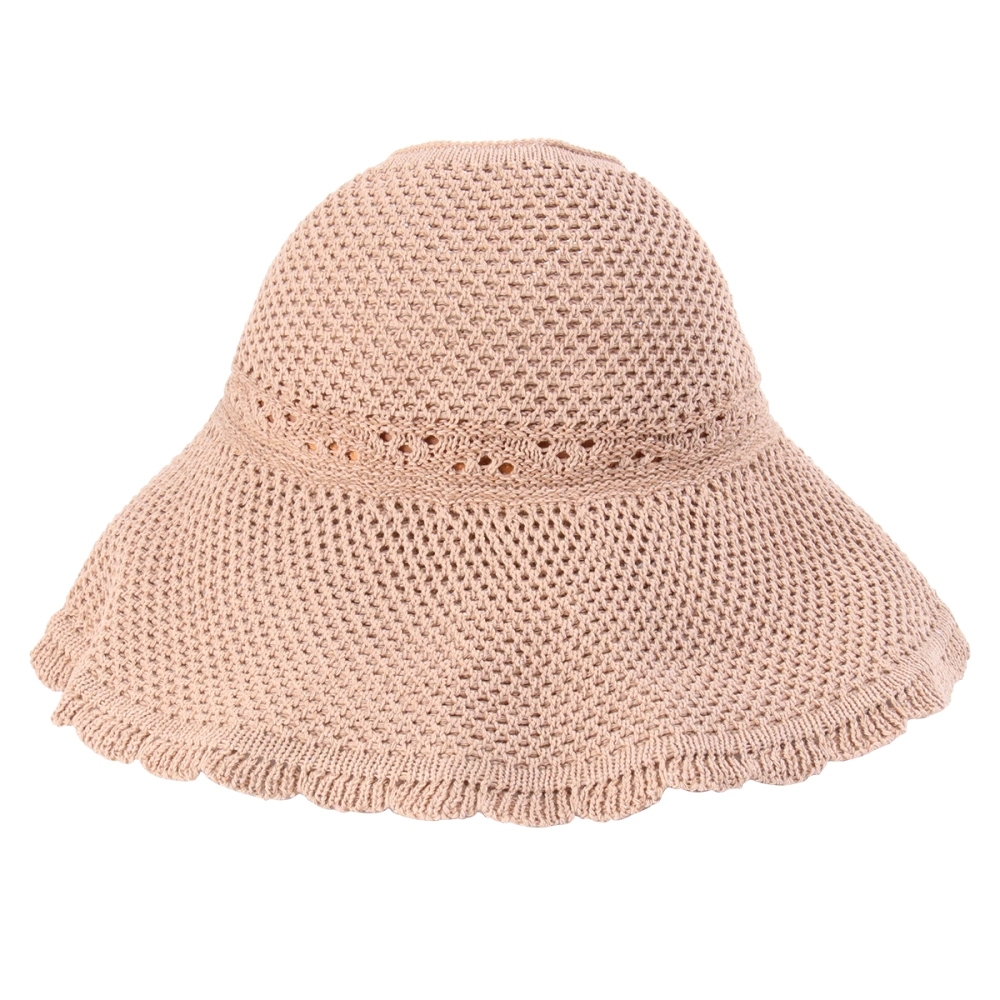 1Pc Bucket Hat Wide Brim Hat Beach Sunscreen Hat Bucket Hat for Ladies Vacation Hat (Khaki)