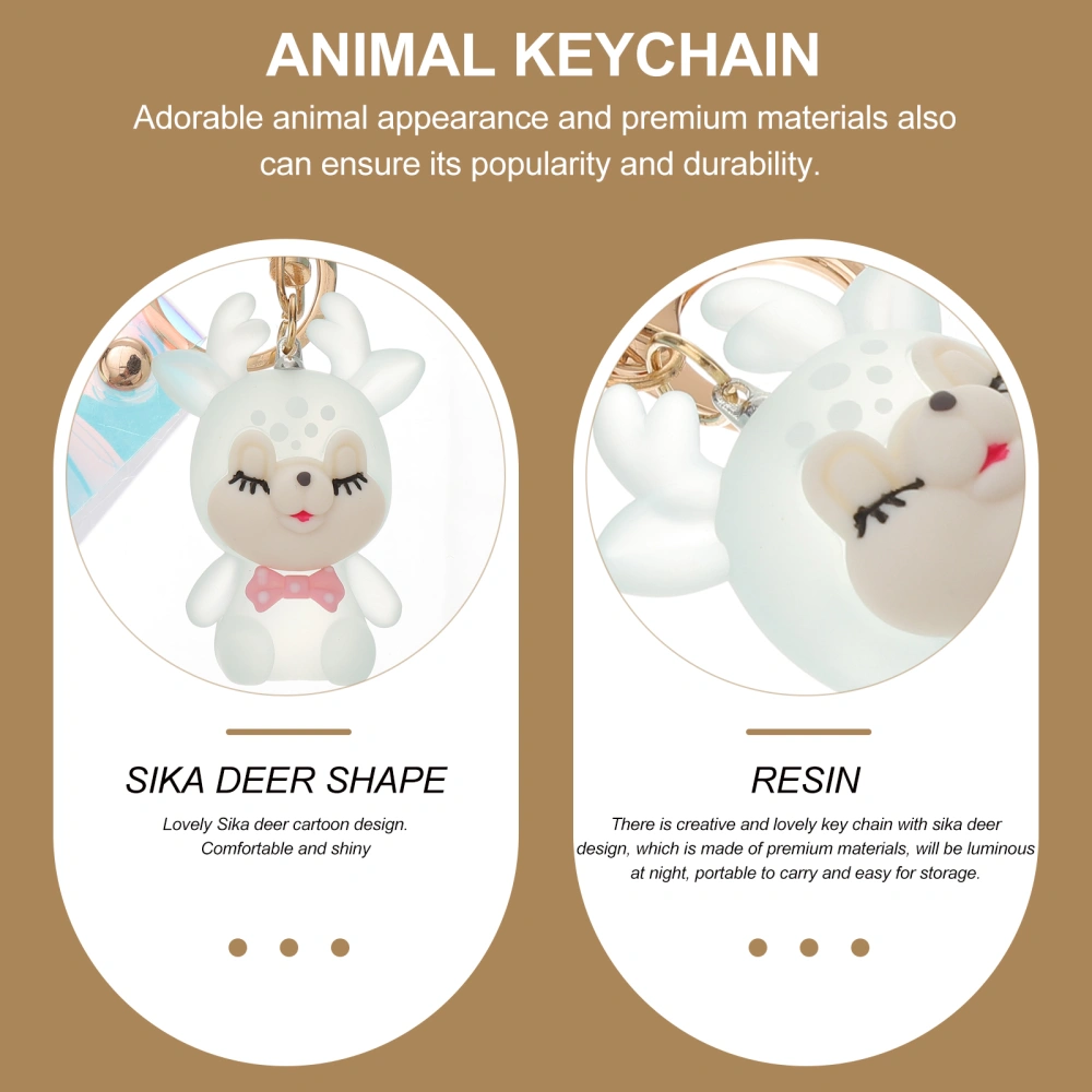 Luminous Sika Deer Keychain Animal Key Chain Key Ring Car Keychain Accessories