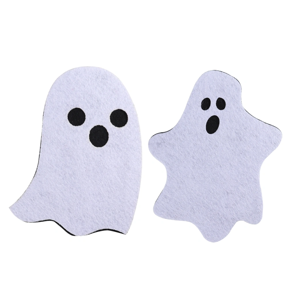 2pcs Ghost Non Woven Coasters Cup Mat Halloween Party Decor (White)