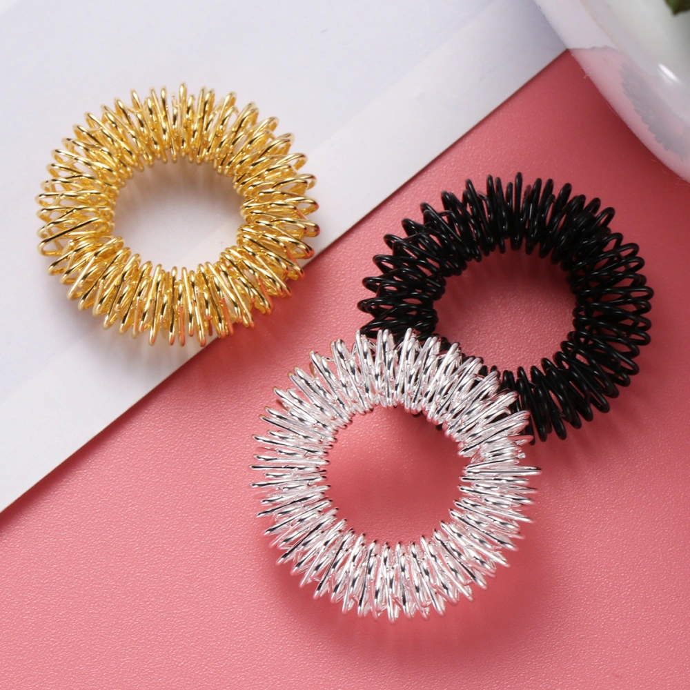 12 pcs Acupressure Massage Rings Finger Ring Massager for Working People Golden Silver Black