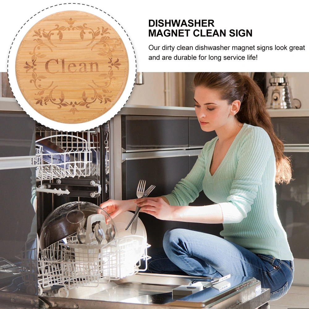 Dishwasher Magnetic Sticker Clean Indicator Practical Dual Side Cleaning Sign