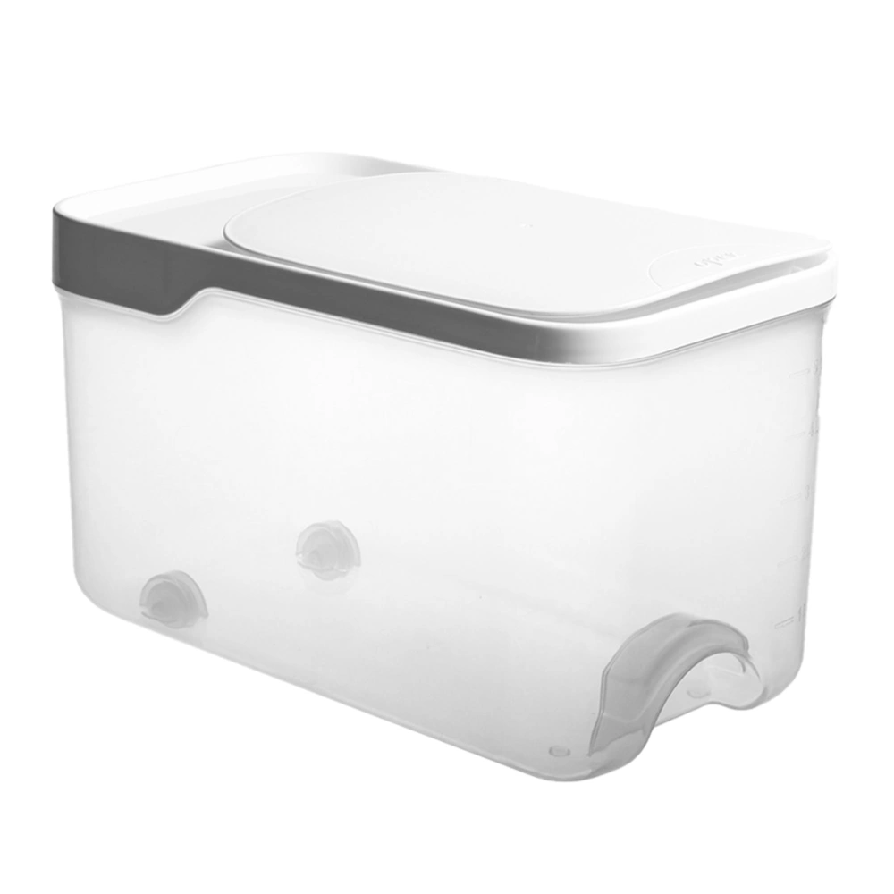 1pc Sealed Storage Container Clamshell-type Storage Box Kitchen Storage Organizer Moistureproof Insect-resistant 5kg Transaprent Container for Home (White)