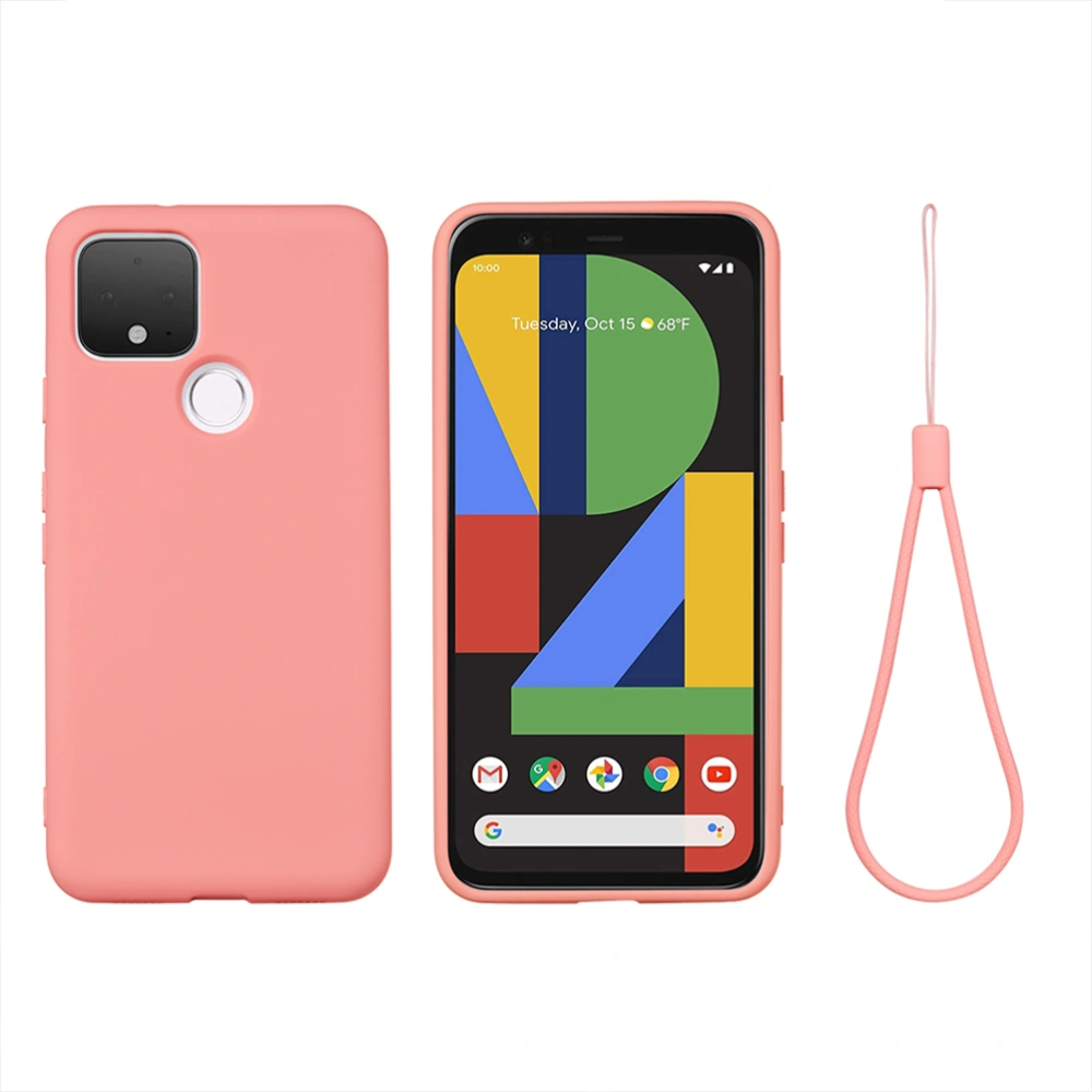 Silicone Phone Shell Compatible with Pixel 5 Cover with Lanyard