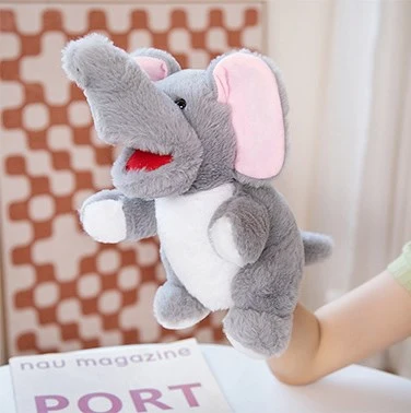 Elephant Hand Puppet Elephant  Plush Toy Movable Mouth Hand Puppet Interactive Storytelling Toy