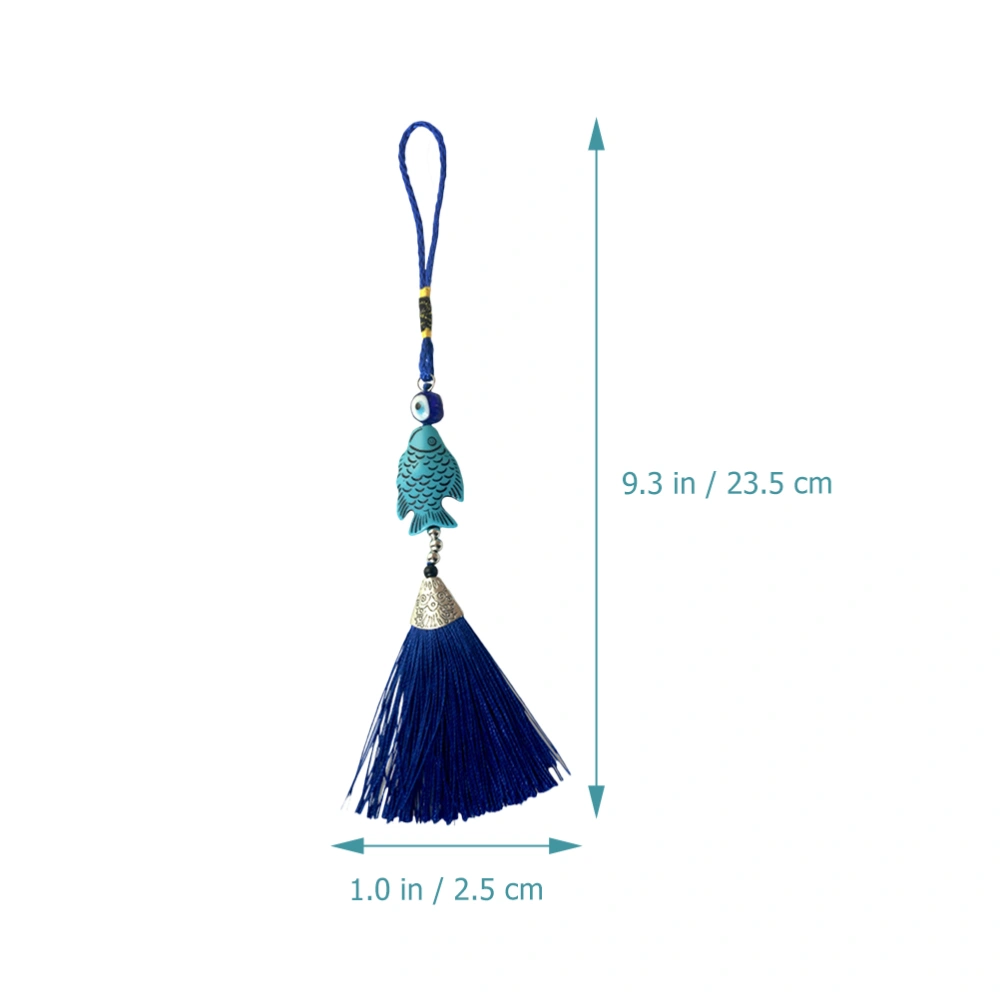 Blue Eye Tassel Pendant Fashionable Evil Eye Tassel Pendant for DIY Decor