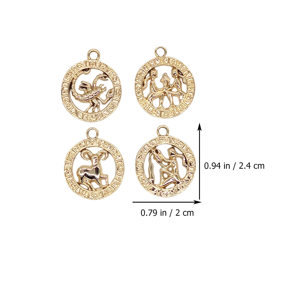 12pcs Unique Zodiac Hanging Ornaments DIY Handmade Jewelry Hanging Pendants