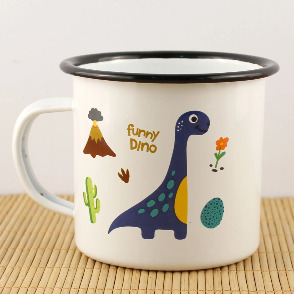 Cartoon Enamel Cup Household Decorative Enamel Mug Multi-functional Drinking Enamel Mug